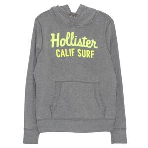 Hollister Graphic Pullover Hoodie Gray Y2K California Surf Spell Out Coastal M